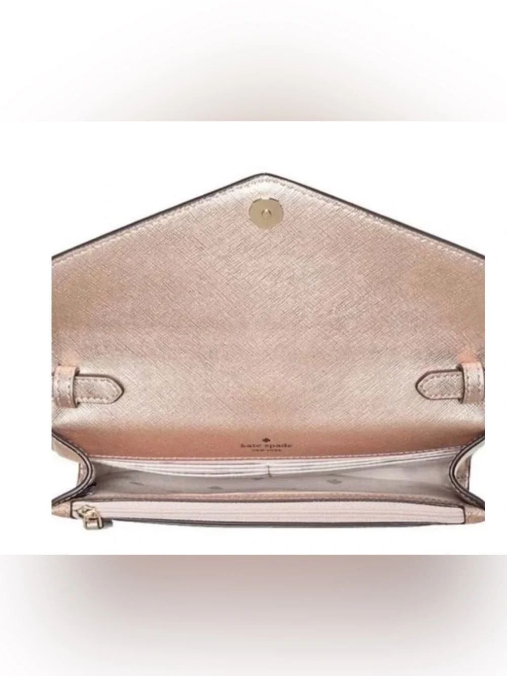 NWT Kate Spade Retail $279 Tinsel Flap Crossbody- Rose Gold Glitter
